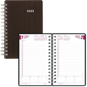 DuraFlex Daily Planner, 5 x 8, Black 2024