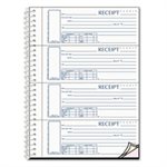 Spiralbound Unnumbered Money Receipt Book, 7 x 2 3 / 4, Three-Part, 120 Sets / Book