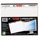 WIDE Landscape Format Writing Pad, College Ruled, 11 x 9 1 / 2, White, 75 Sheets
