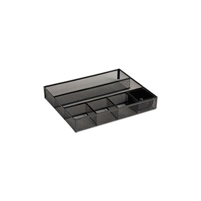 Deep Desk Drawer Organizer, Metal Mesh, Black