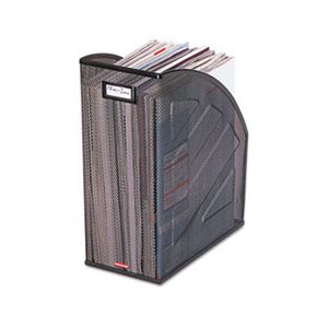 Nestable Rolled Mesh Steel Jumbo Magazine File, 6 1 / 2 x 10 x 12 1 / 2, Black