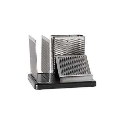 Distinctions Desk Organizer, 5 7 / 8 x 5 7 / 8 x 4 1 / 2, Metal / Black