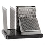 Distinctions Desk Organizer, 5 7 / 8 x 5 7 / 8 x 4 1 / 2, Metal / Black