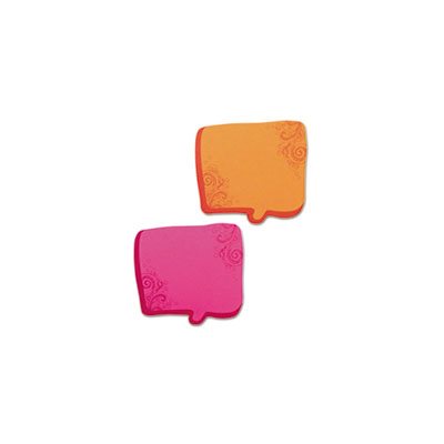 Thought Bubble Notes, 2 3 / 4 x 2 3 / 4, Neon Orange / Magenta, 75-Sheet Pads, 2 / Set