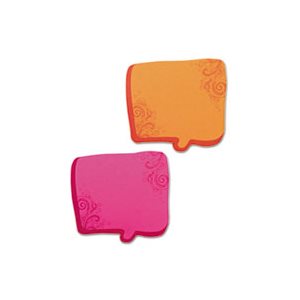 Thought Bubble Notes, 2 3 / 4 x 2 3 / 4, Neon Orange / Magenta, 75-Sheet Pads, 2 / Set