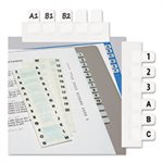 Side-Mount Self-Stick Plastic A-Z Index Tabs, 1 inch, White, 104 / Pack