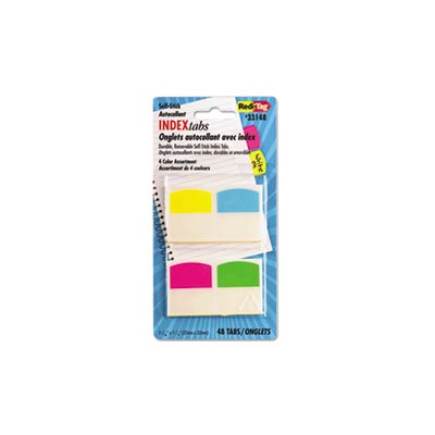 Write-On Self-Stick Index Tabs, 1 1 / 16 Inch, 4 Colors, 48 / Pack