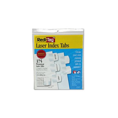 Laser Printable Index Tabs, 1 1 / 8 x 1 1 / 4, White, 375 / Pack