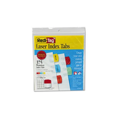 Laser Printable Index Tabs, 1 1 / 8 x 1 1 / 4, 5 Colors, 375 / Pack