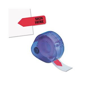 Arrow Message Page Flags in Dispenser, "Sign Here", Red, 120 Flags /  Dispenser