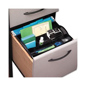 Hanging Desk Drawer Organizer, Plastic, Black