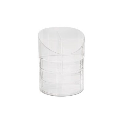 Small Storage Divided Pencil Cup, Plastic, 4 1 / 2 dia. x 5 11 / 16, Clear