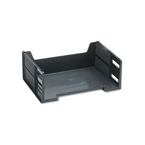 Stackable High-Capacity Side Load Letter Tray, Polystyrene, Ebony