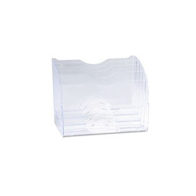 Two-Way Organizer, Five Sections, Plastic, 8 3 / 4 x 10 3 / 8 x 13 5 / 8, Clear