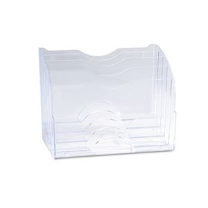 Two-Way Organizer, Five Sections, Plastic, 8 3 / 4 x 10 3 / 8 x 13 5 / 8, Clear