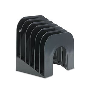 Six-Tier Jumbo Incline Sorter, Plastic, 9 3 / 8 x 10 1 / 2 x 7 3 / 8, Black