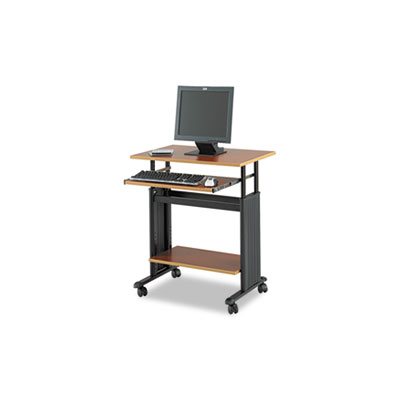 Adjustable Height Workstation, 29-1 / 2 x 22d x 34h, Cherry / Black