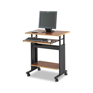 Adjustable Height Workstation, 29-1 / 2 x 22d x 34h, Cherry / Black