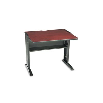 Computer Desk W /  Reversible Top, 35-1 / 2w x 28d x 30h, Mahogany / Medium Oak / Black