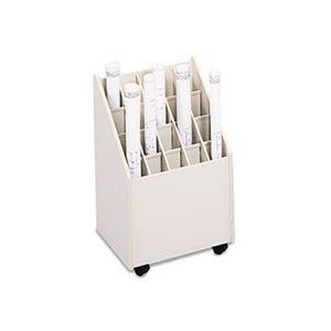 Laminate Mobile Roll Files, 20 Compartments, 15-1 / 4w x 13-1 / 4d x 23-1 / 4h, Putty