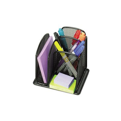 Onyx Mini Organizer with Three Compartments, Black, 6 x 5 1 / 4 x 5 1 / 4