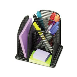 Onyx Mini Organizer with Three Compartments, Black, 6 x 5 1 / 4 x 5 1 / 4