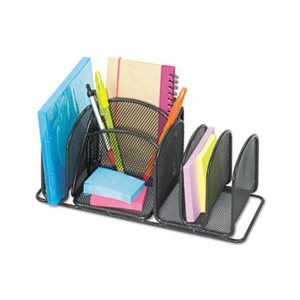 Deluxe Organizer, Six Compartments, Steel, 12 1 / 2 x 5 1 / 4 x 5 1 / 4