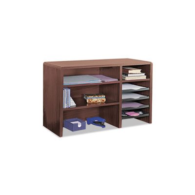 Desktop Organizer, Nine Sections, 29 x 12 x 18, Mahogany