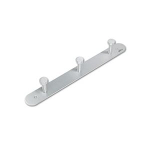 Nail Head Wall Coat Rack, Three Hooks, Metal, 18w x 2-3 / 4d x 2h, Satin Aluminum