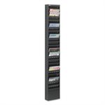 Steel Magazine Rack, 23 Compartments, 10w x 4d x 65-1 / 2h, Black