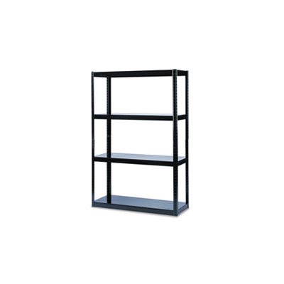 Boltless Steel Shelving, Five-Shelf, 48w x 18d x 72h, Black