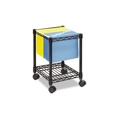 Compact Mobile Wire File Cart, One-Shelf, 15-1 / 2w x 14d x 19-3 / 4h, Black