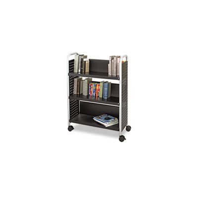 Scoot Book Cart, Three-Shelf, 33w x 14-1 / 4d x 44-1 / 4h, Black