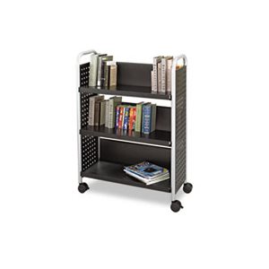 Scoot Book Cart, Three-Shelf, 33w x 14-1 / 4d x 44-1 / 4h, Black