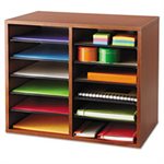 Fiberboard Literature Sorter, 12 Sections, 19 5 / 8 x 11 7 / 8 x 16 1 / 8, Cherry