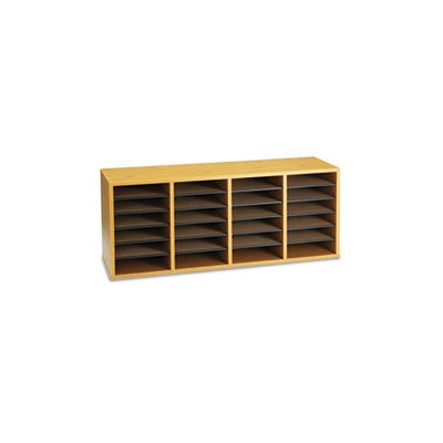 Wood / Laminate Sorter, 24 Sections, 39 1 / 4 x 11 3 / 4 x 16 1 / 4, Medium Oak