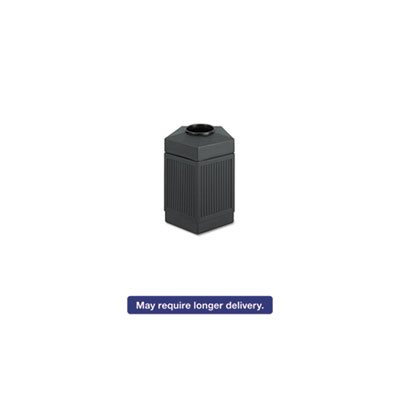 Canmeleon Indoor / Outdoor Receptacle, Pentagon, Polyethylene, 45gal, Black