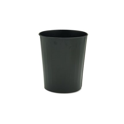 Round Wastebasket, Steel, 23.5qt, Black