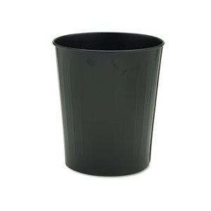 Round Wastebasket, Steel, 23.5qt, Black