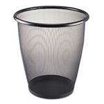 Onyx Round Mesh Wastebasket, Steel Mesh, 5gal, Black