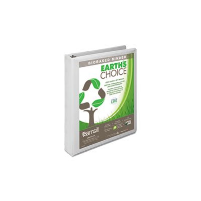 Earth's Choice Biobased D-Ring View Binder, 1" Cap, White