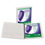 Clean Touch Locking Round Ring View Binder, Antimicrobial, 1" Cap, White