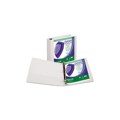 Clean Touch Locking Round Ring View Binder, Antimicrobial, 2" Cap, White