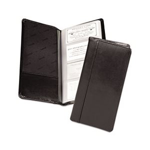 Regal Leather Business Card File, 96 Card Cap, 2 x 3 1 / 2 Cards, Black