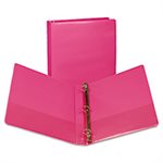 Fashion View Binder, Round Ring, 11 x 8-1 / 2, 1" Capacity, Berry, 2 / Pack