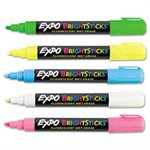 Bright Sticks Wet-Erase Fluorescent Marker Set, Bullet Tip, Assorted