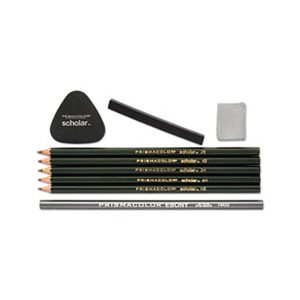Scholar Erasable Colored Pencil Set, 4B / 4H / 2B / 2H / 6B, 9 Assorted Colors / Set