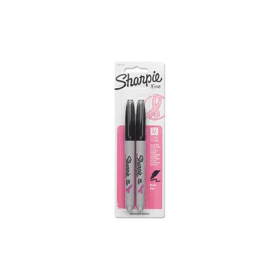 Pink Ribbon Fine Tip Permanent Marker, Black, 2 / Pack