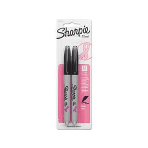 Pink Ribbon Fine Tip Permanent Marker, Black, 2 / Pack