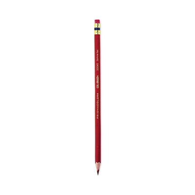 Col-Erase Pencil w / Eraser, Carmine Red Lead / Barrel, Dozen